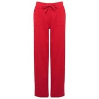 Women\'s Ladies plain lightweight full length drawstring tie waist wide leg linen trousers