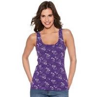 womens ladies basic pure cotton sleeveless floral print scoop neck jer ...