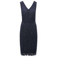 Women\'s Ladies knee length sleeveless v neck crochet lace pencil occasion shift dress