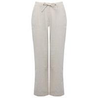 Women\'s Ladies Petite size full length elasticated tie waist ticking stripe linen trousers
