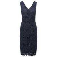 Women\'s Ladies knee length sleeveless v neck crochet lace pencil occasion shift dress