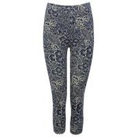 Women\'s Ladies stretch jersey elasticated waist Floral print cropped leggings