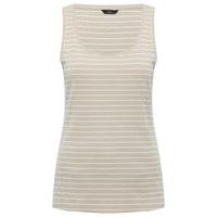 womens ladies sleeveless stripe print scoop neck pull on slim fit cott ...