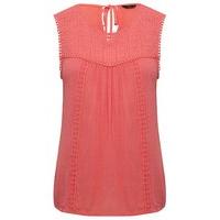 womens ladies petite size plain cotton jersey sleeveless schiffli yoke ...