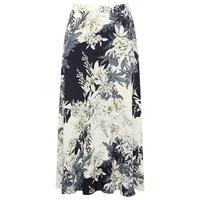 womens ladies boutique high waisted knee length floral print long a li ...