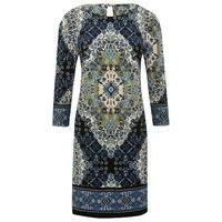 womens ladies 34 sleeve statement tile print border detail tunic shift ...