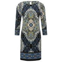 womens ladies 34 sleeve statement tile print border detail tunic shift ...