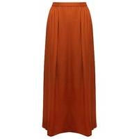 Women\'s Ladies plain high waist floor length satin shine pleated maxi skirt