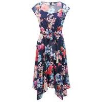 womens ladies multi colour zip back floral print tie front chiffon cam ...