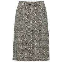 Women\'s Ladies linen blend tile print tie front elasticated waist casual summer skirt
