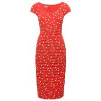 Women\'s Boutique Ladies Short Sleeve Polka Dot Spot Print Flattering Shutter Occasion Evening Dress