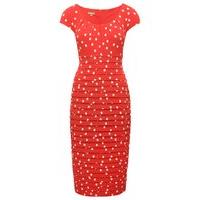 Women\'s Boutique Ladies Short Sleeve Polka Dot Spot Print Flattering Shutter Occasion Evening Dress