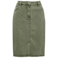 Women\'s Ladies cotton stretch knee length high waist khaki denim pencil tube skirt