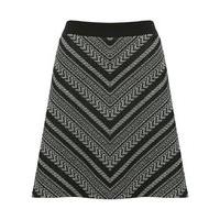 womens ladies monochrome chevron stripe a line short smart skirt