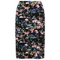 Women\'s Ladies boutique floral print kneee length zip fasten shutter pencil skirt