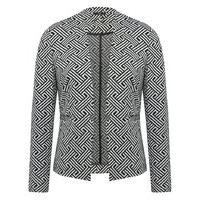 Women\'s Ladies Long sleeve notch neck pocket detail Geometric jacquard blazer jacket