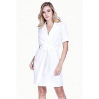 WOVEN WRAP BELTED DRESS