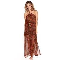 womens ladies swimwear floor length sheer butterfly print halter neck  ...