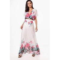 woven floral tie crop maxi skirt co ord multi