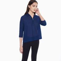 Woven Polo Top - Persian Blue