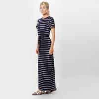 Womens Stripe Short Sleeve Maxi Dress
