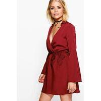 woven wrap shirt dress berry