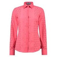 womens coral broderie anglaise semi fitted shirt single cuff