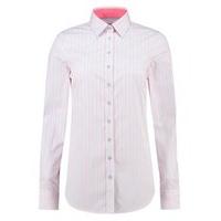 womens multi colour stripes semi fitted cotton shirt single cuff