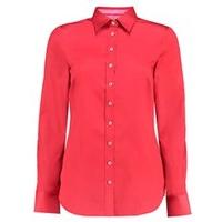 Women\'s Red Semi-Fitted Cotton Shirt - Single Cuff