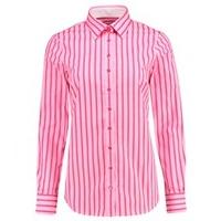 Women\'s Pink & Red Multi Stripe Semi-Fitted Cotton Shirt - Single Cuff