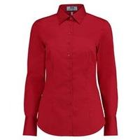 Women\'s Red Fitted Cotton Stretch Shirt - Single Cuff