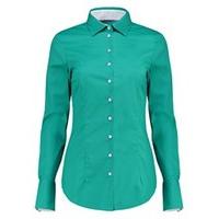 Women\'s Sea Green Fitted Cotton Shirt with Contrast Detail - Single Cuff