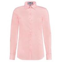 Women\'s Rose Pink Fitted Cotton Stretch Shirt - Double Cuff