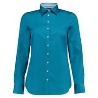 Women\'s Dark Turquoise Semi-Fitted Cotton Shirt - Single Cuff