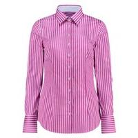 Women\'s Pink & Fuchsia Multi Stripe Fitted Cotton Shirt - Single Cuff
