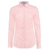 Women\'s Rose Pink Fitted Cotton Stretch Shirt - Single Cuff