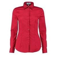 Women\'s Red Fitted Cotton Stretch Shirt - Double Cuff