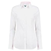 Women\'s White Fitted Cotton Shirt with Contrast Detail - Single Cuff