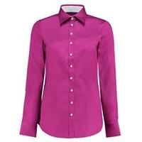 womens fuchsia semi fitted cotton shirt single cuff