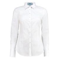 Women\'s White Fitted Cotton Stretch Shirt - Single Cuff