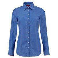 Women\'s Blue Dobby Weave Semi-Fitted Shirt - Single Cuff