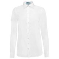 womens white semi fitted cotton poplin shirt single cuff