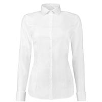 Women\'s Executive White Twill Fitted Shirt - Double Cuff