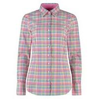 womens multi colour fitted multi check shirt single cuff