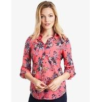 Women\'s Coral Floral Semi Fitted 3 Quarter Sleeve Shirt