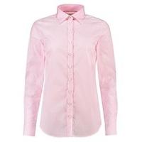 womens pink white stripe semi fitted shirt single cuff