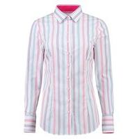 Women\'s Multi Stripe Fitted Shirt With Contrast Detail - Single Cuff