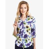 Women\'s Multi Colour Floral Semi Fitted 3 Quarter Sleeve Shirt