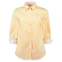 womens yellow dobby semi fitted 3 quarter sleeve shirt