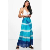 Woven Tie Dye Maxi Skirt - turquoise